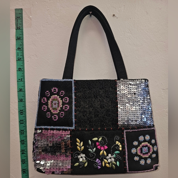 Liz Claiborne Handbags - Beaded, y2k, purse, black, 2000s, vacation, travel, casual, summer, wedding